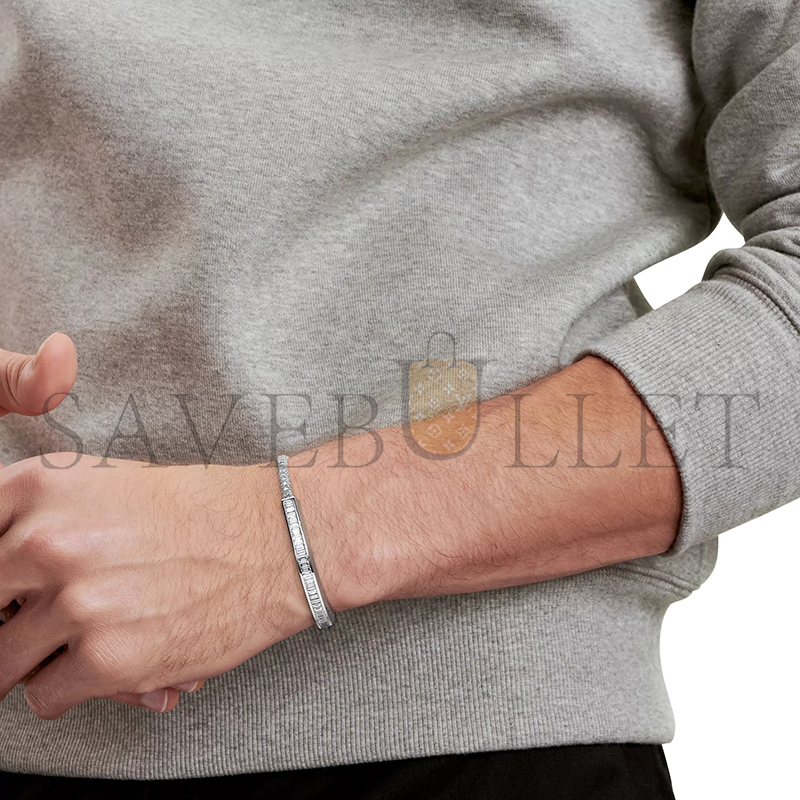 TIFFANY LOCK BANGLE IN WHITE GOLD WITH BAGUETTE AND PAVÉ DIAMONDS 72341937